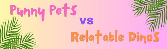 July Sticker Poll: Punny Pets or Relatable Dinos?