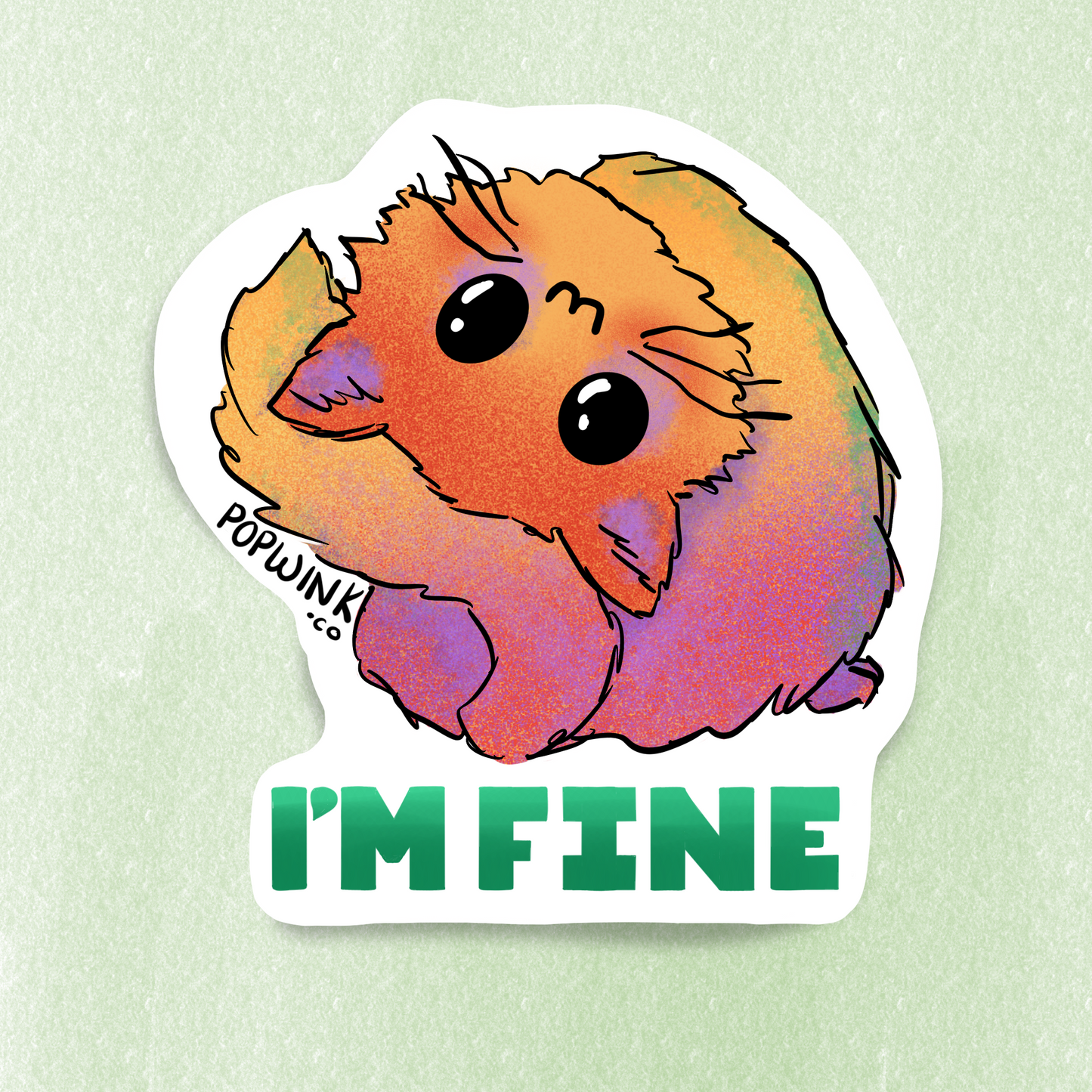 I'm Fine Cat Sticker (Funny, mental health, meltdown, stressed)