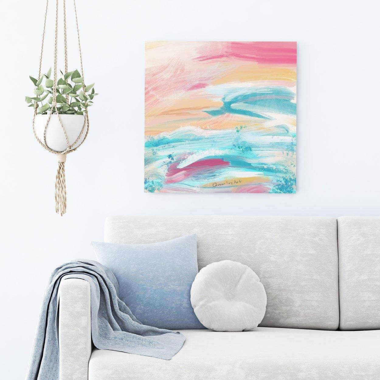 Abstract pansexual flag print or canvas
