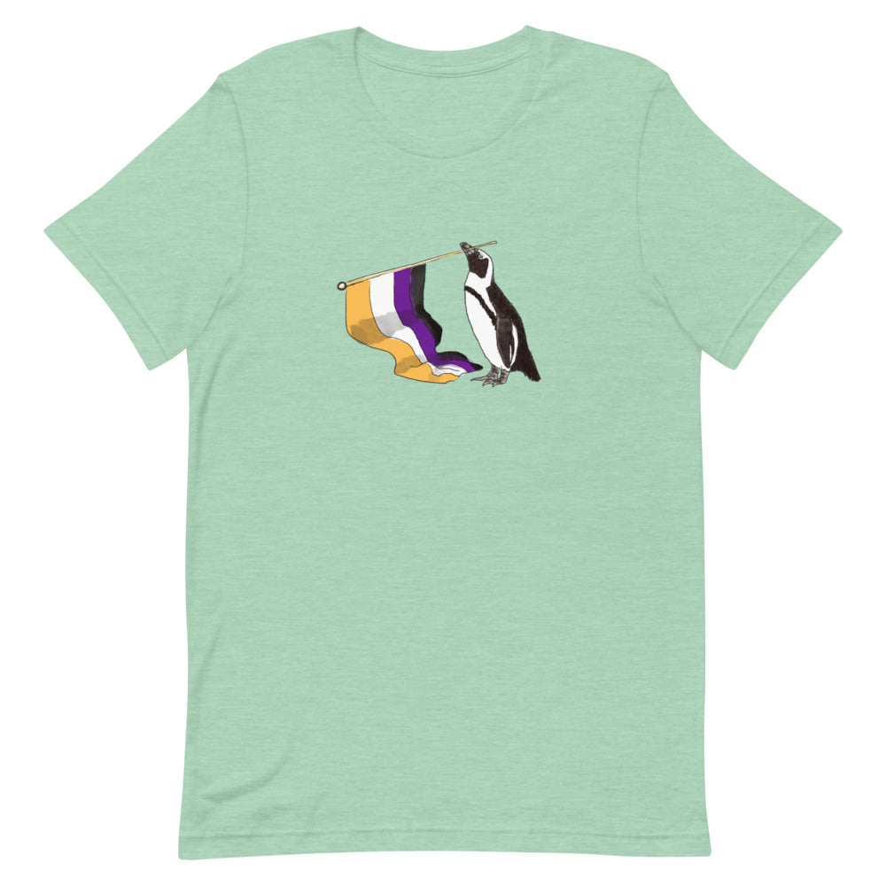 Nonbinary Pride Flag Penguin Short Sleeve T-Shirt