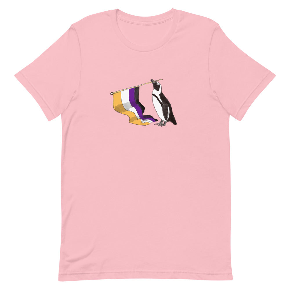 Nonbinary Pride Flag Penguin Short Sleeve T-Shirt