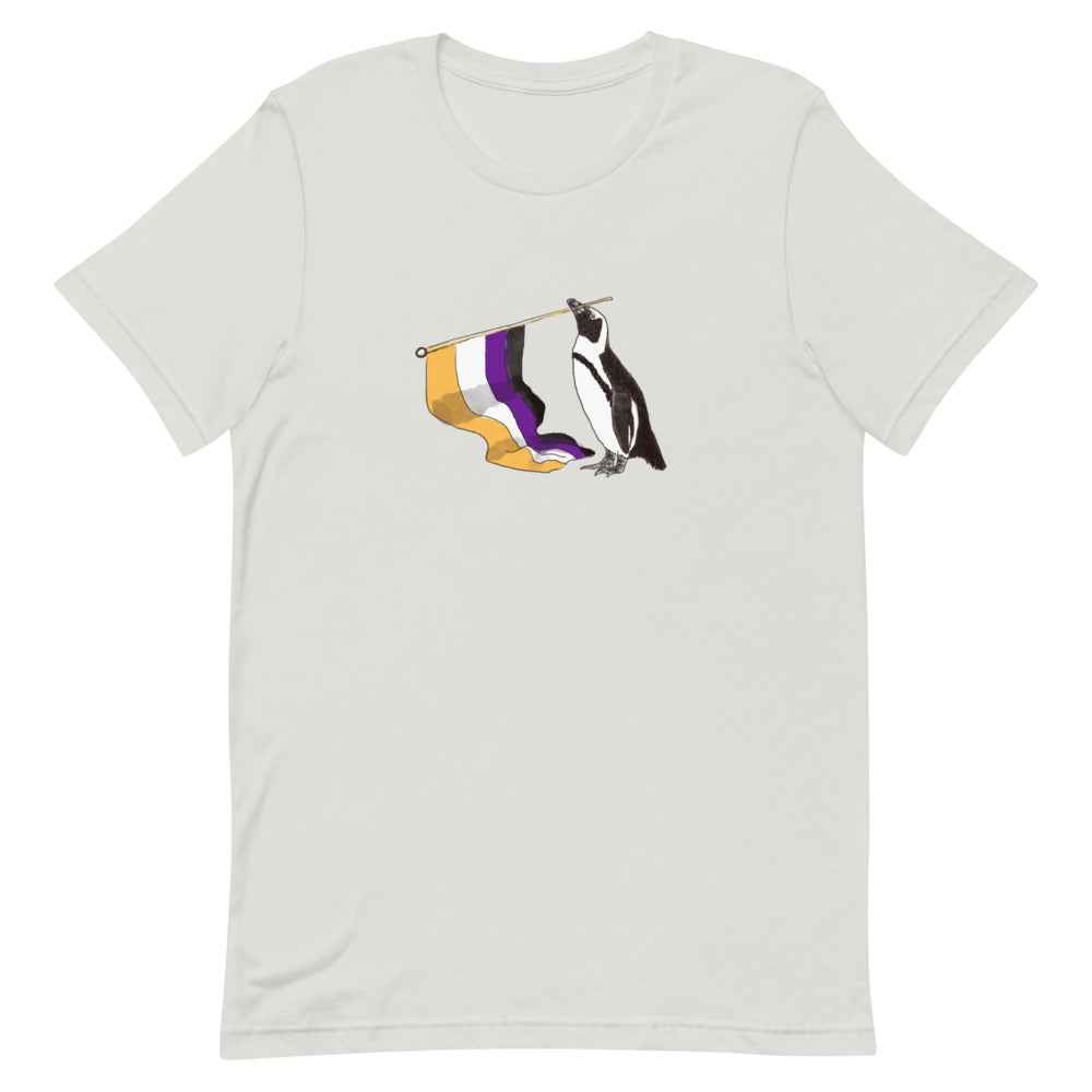 Nonbinary Pride Flag Penguin Short Sleeve T-Shirt