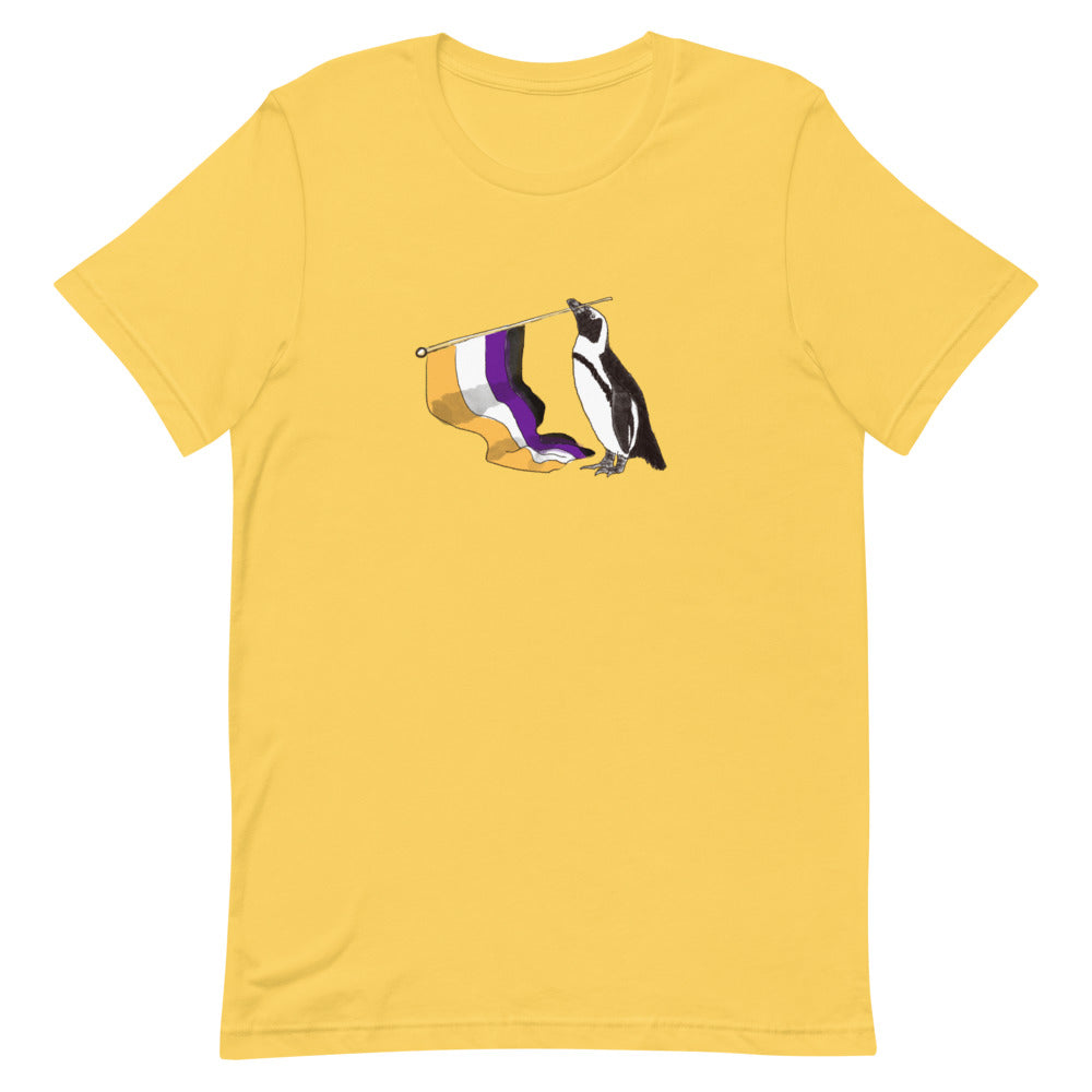 Nonbinary Pride Flag Penguin Short Sleeve T-Shirt