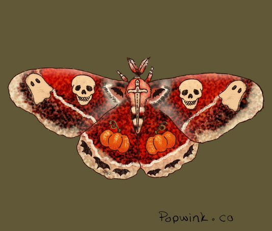 Haloween Moth Skull Ghost Pumpkin Sword Spooky Butterfly Sticker