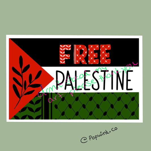 Free Palestine Flag Kuffiyeh Protest Sticker