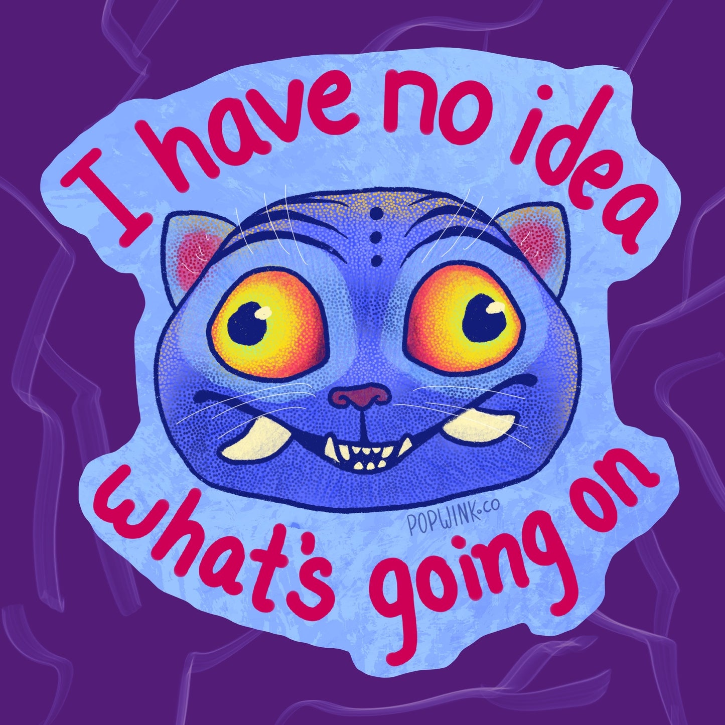 I Have No Idea What's Going On Sticker | Clueless cat tiger cute funny