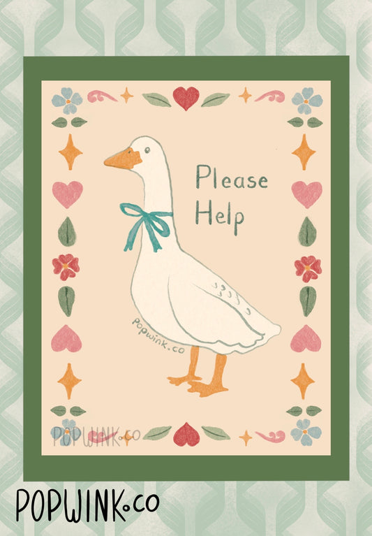Please Help Cute Vintage Goose Print