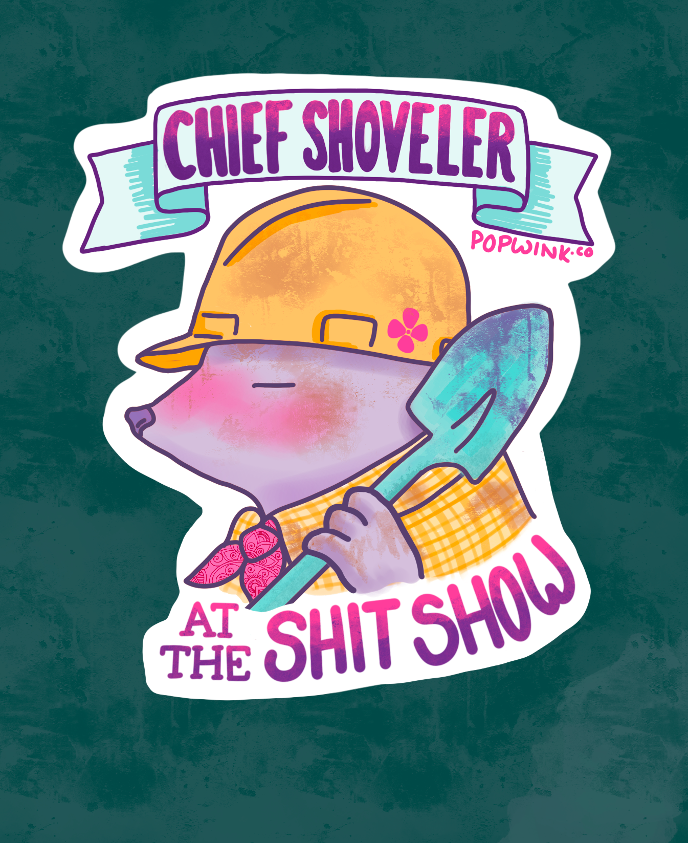 Chief Shoveler at the Shit Show sticker (Funny, Mole)