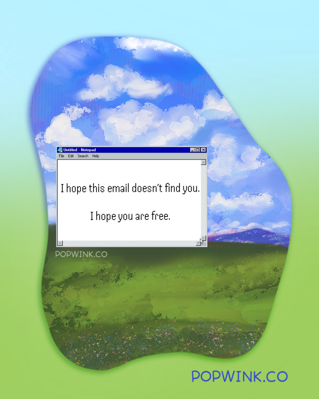 I Hope This Email Doesn't Find You Sticker, Frutiger Aero, Retro, Y2K aesthetic