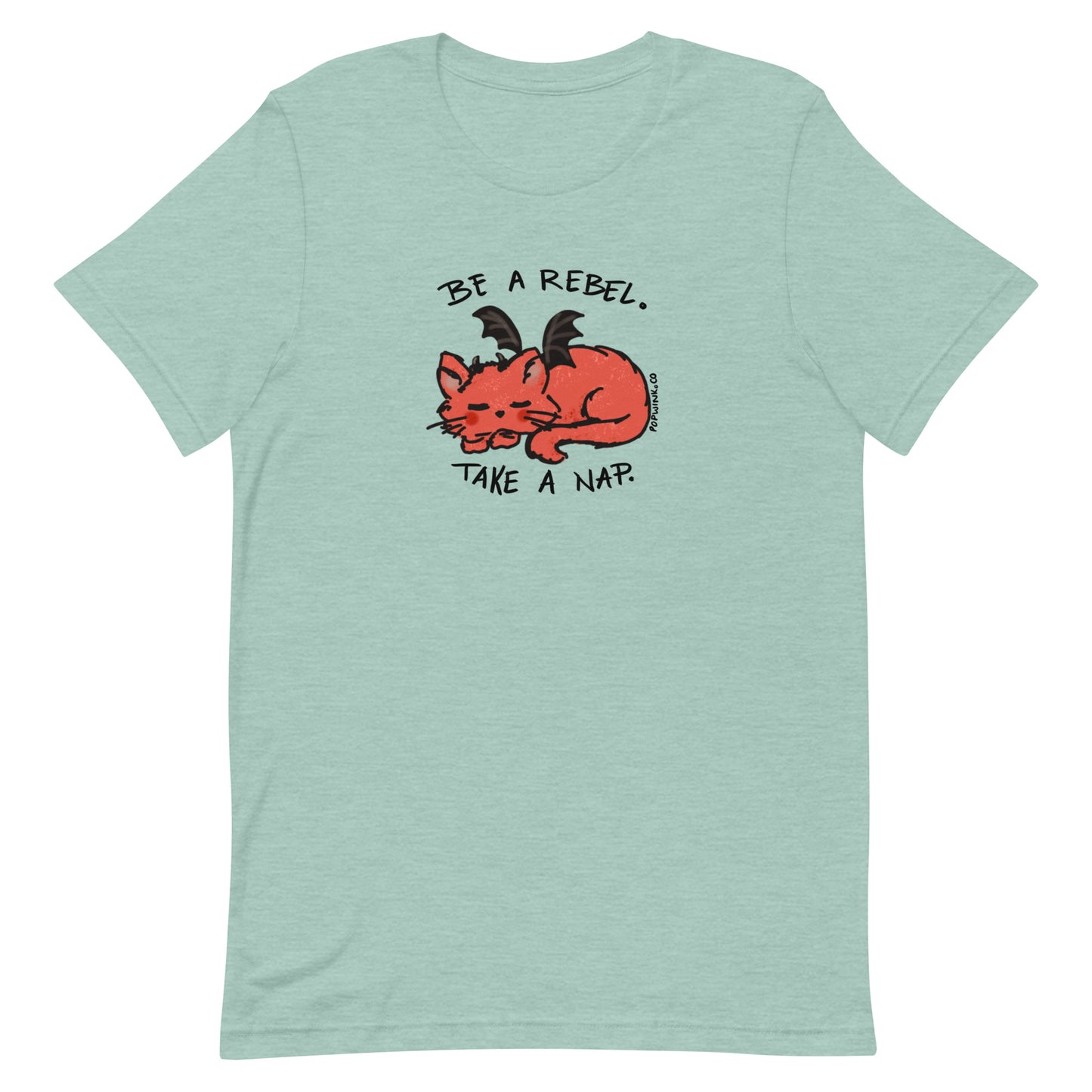 Be a Rebel Take a Nap Cute Demon Cat T-Shirt