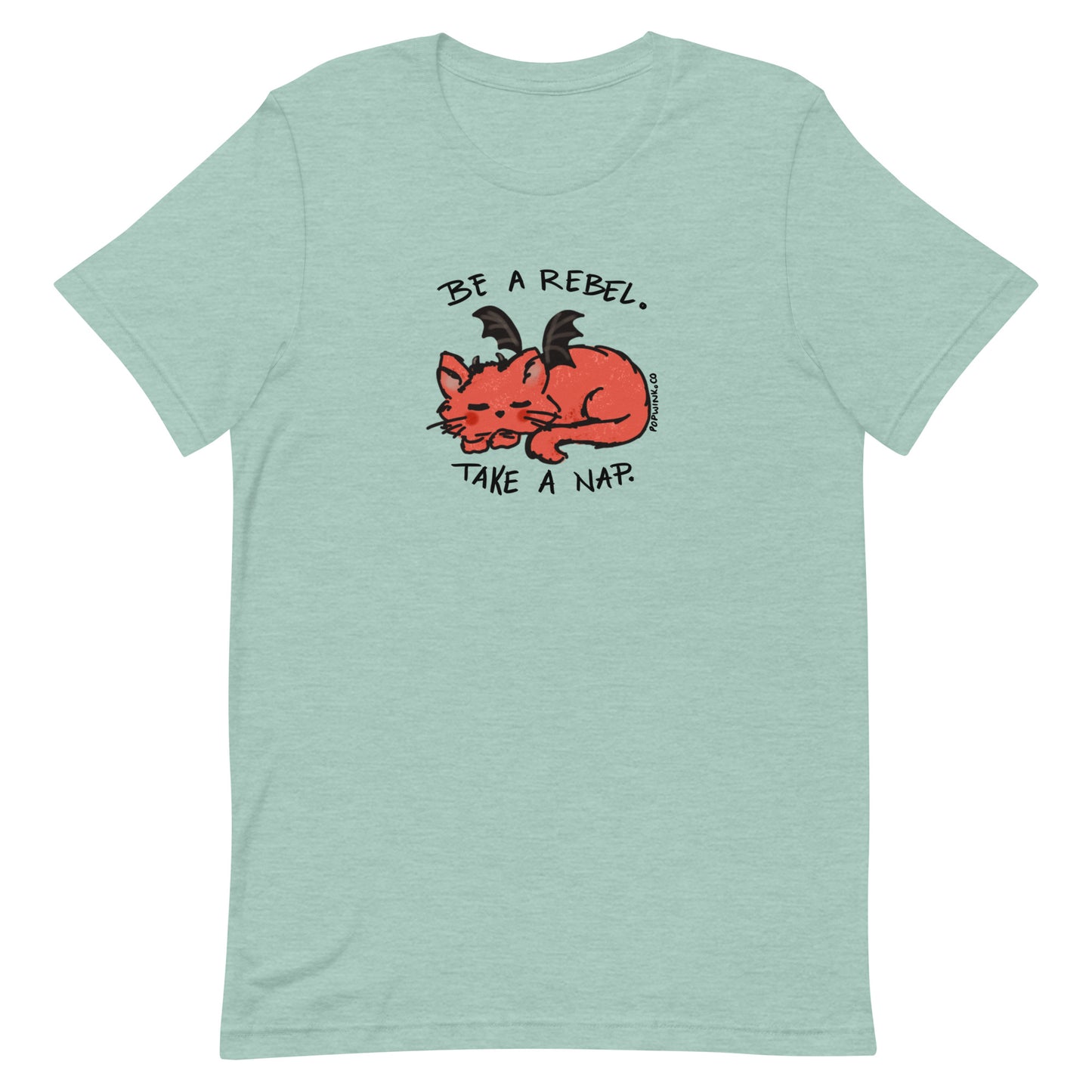 Be a Rebel Take a Nap Cute Demon Cat T-Shirt