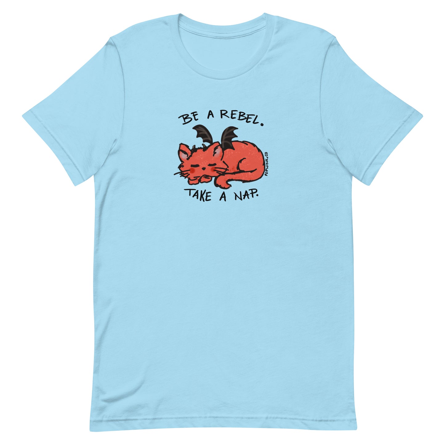 Be a Rebel Take a Nap Cute Demon Cat T-Shirt