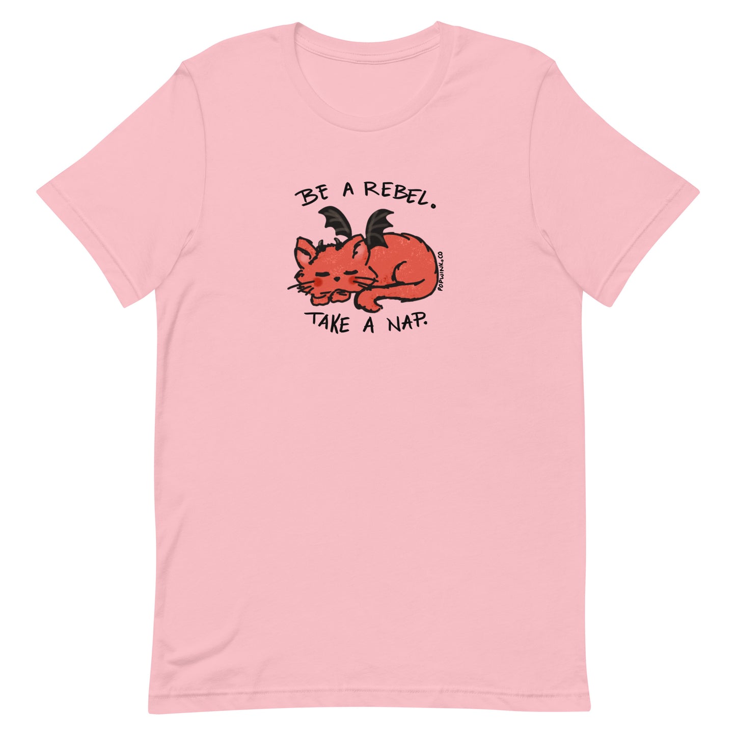 Be a Rebel Take a Nap Cute Demon Cat T-Shirt