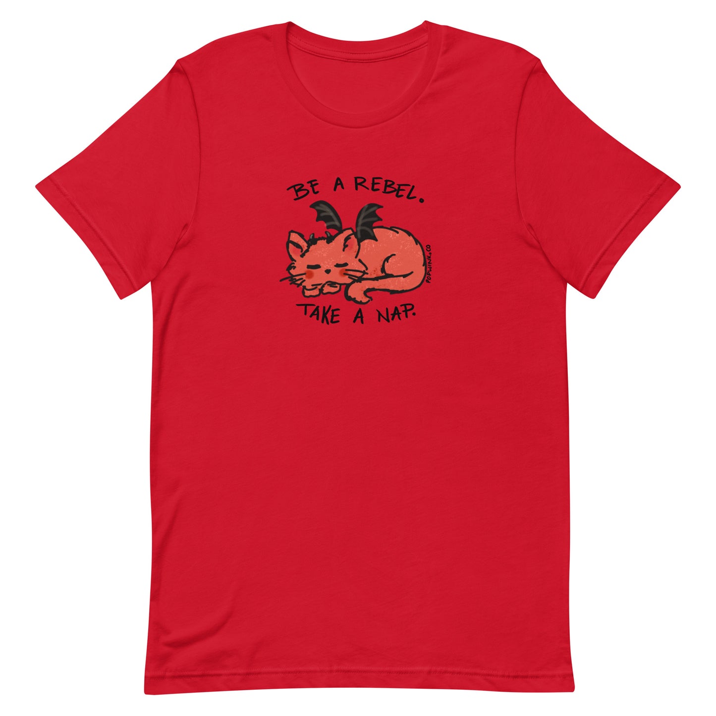 Be a Rebel Take a Nap Cute Demon Cat T-Shirt