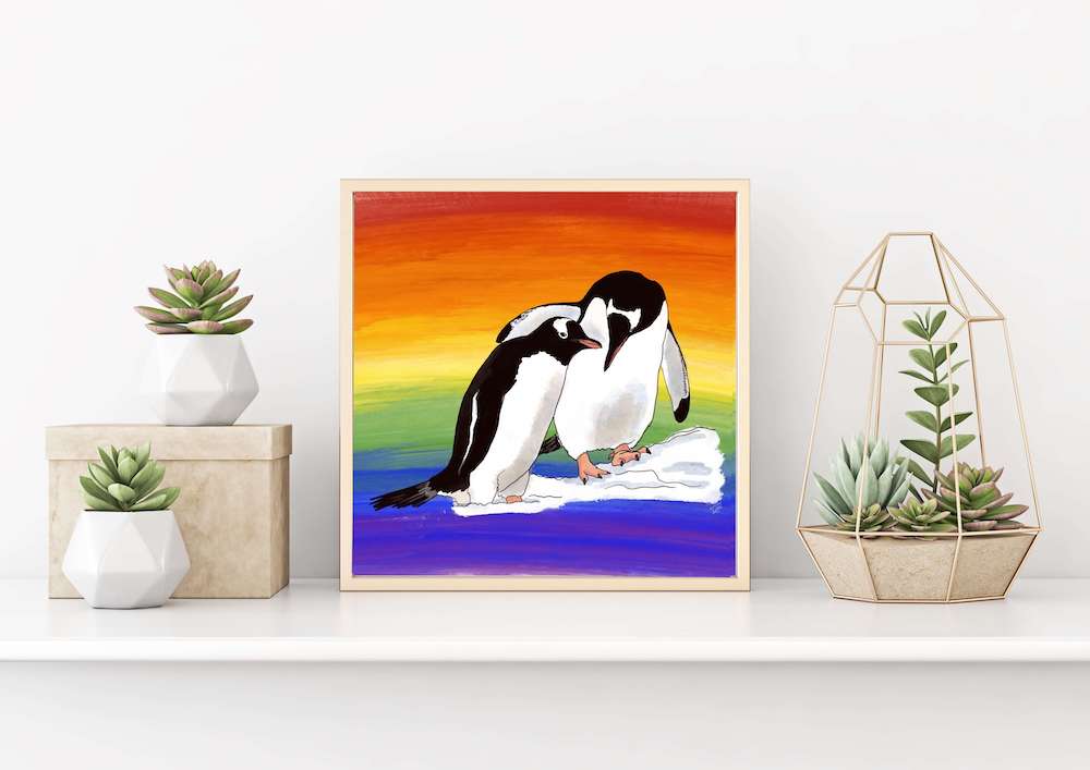 Choose Your Pride Flag Penguins Art Print