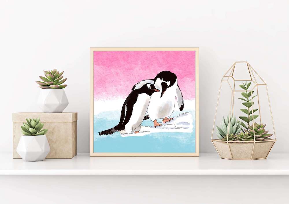 Augmented Reality Transgender Pride Penguin Art Print