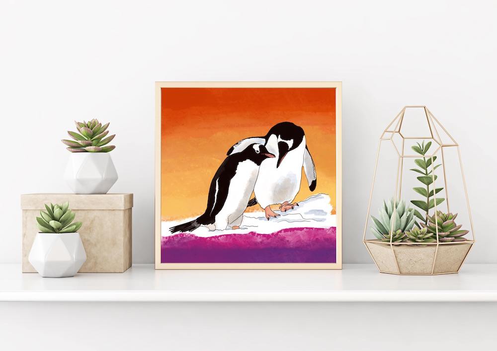 Choose Your Pride Flag Penguins Art Print