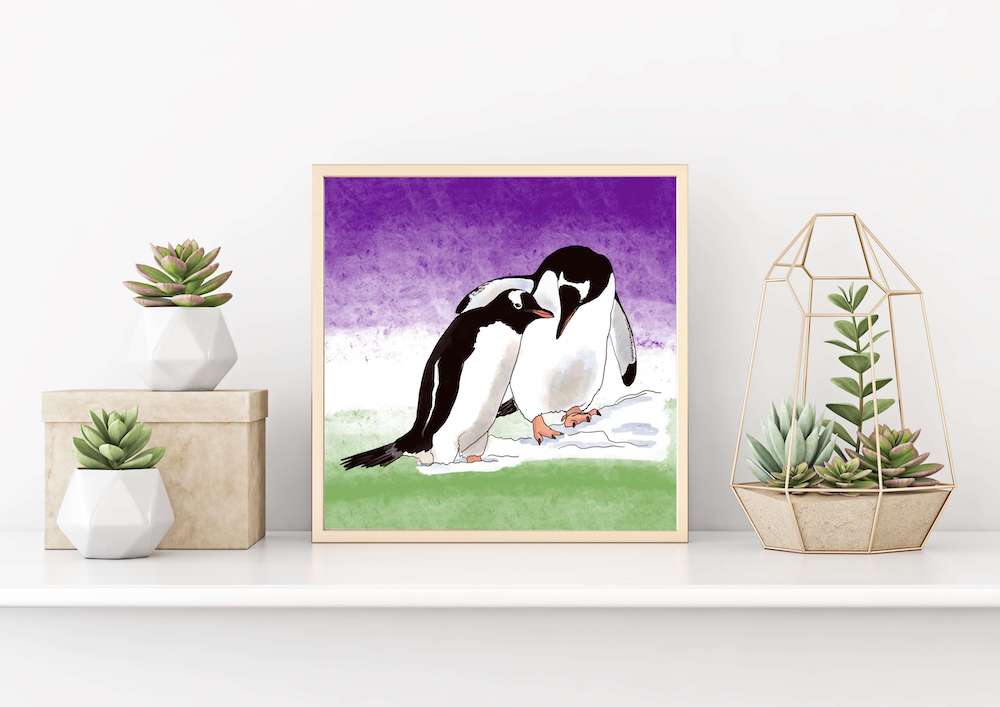 Choose Your Pride Flag Penguins Art Print