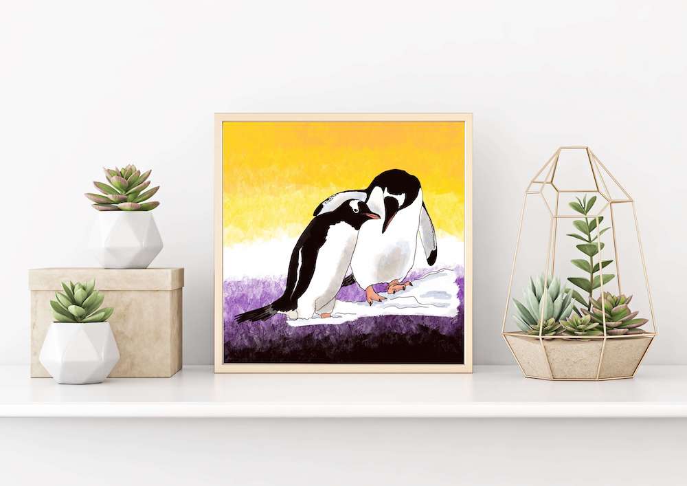 Choose Your Pride Flag Penguins Art Print