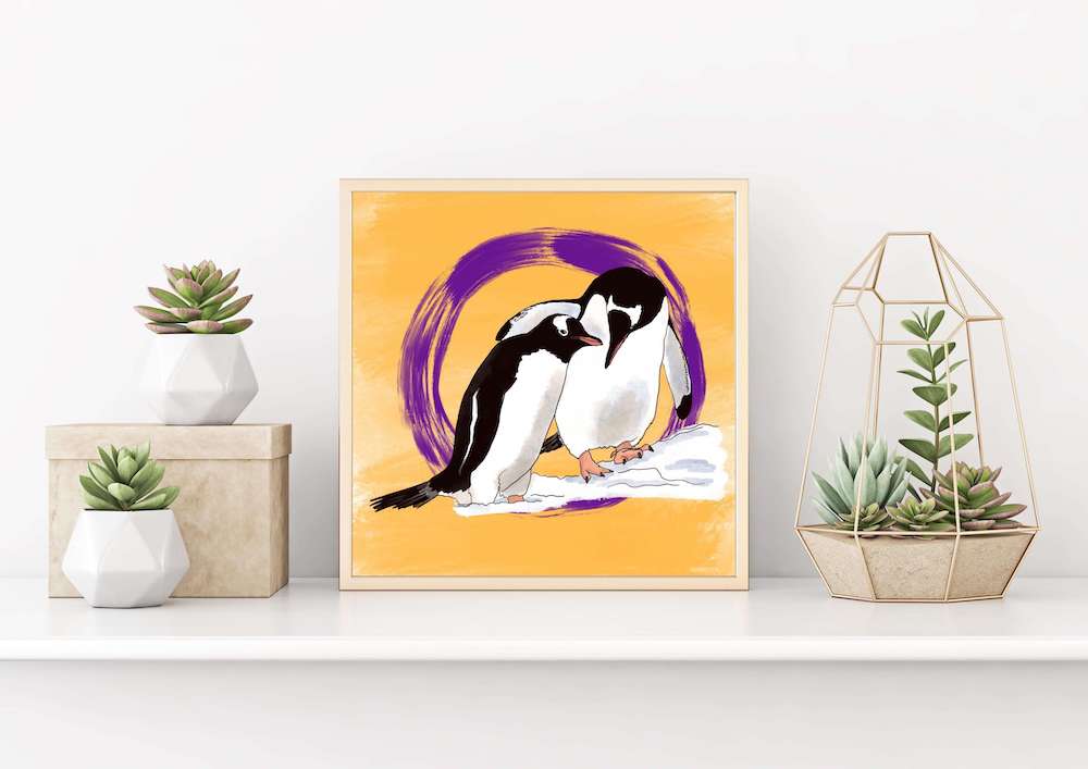 Choose Your Pride Flag Penguins Art Print