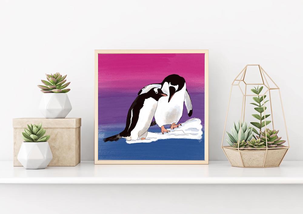 Choose Your Pride Flag Penguins Art Print