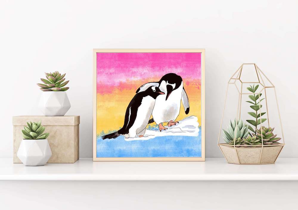 Choose Your Pride Flag Penguins Art Print