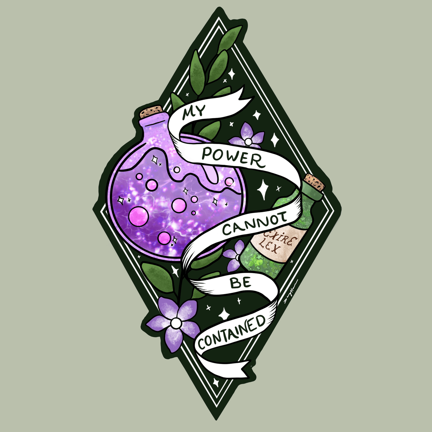 My Power Cannot be Contained Genderqueer Sticker