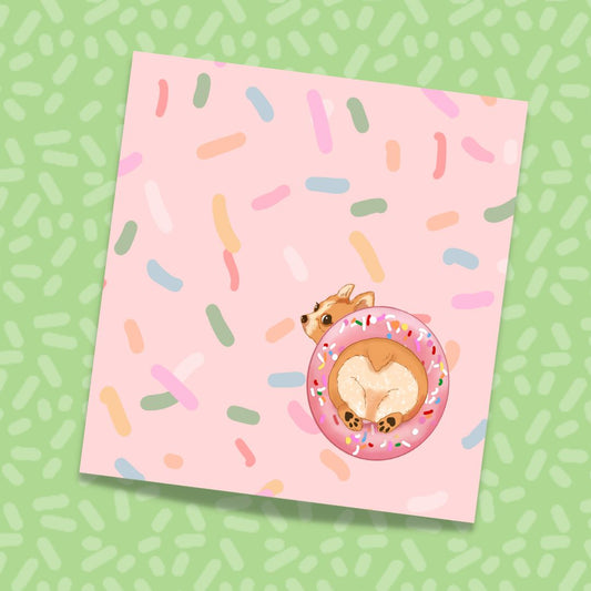 Cute Corgie Doughnut Butt Sticky Note Pad
