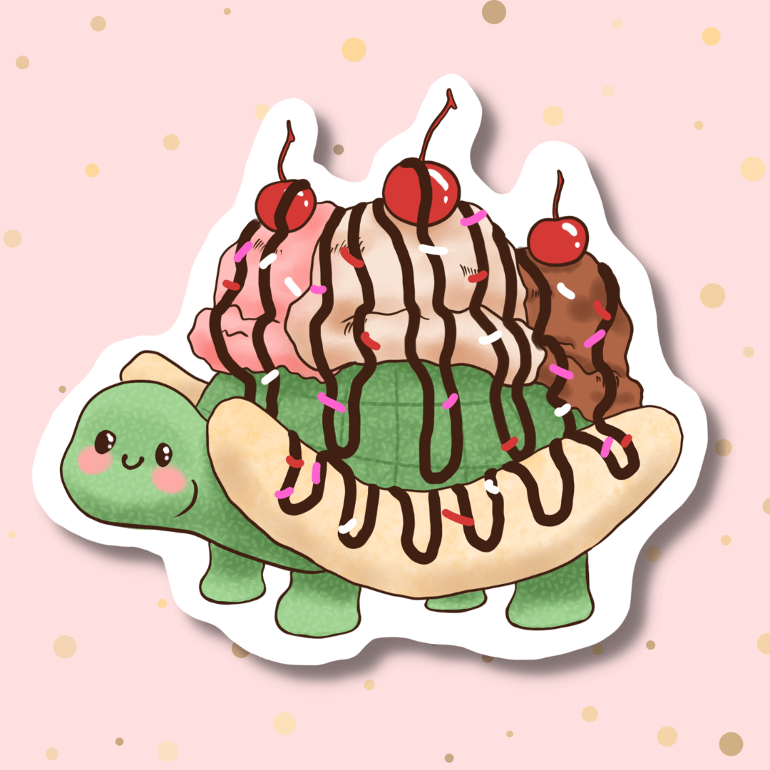 Ice Cream Sundae Tortoise Sticker