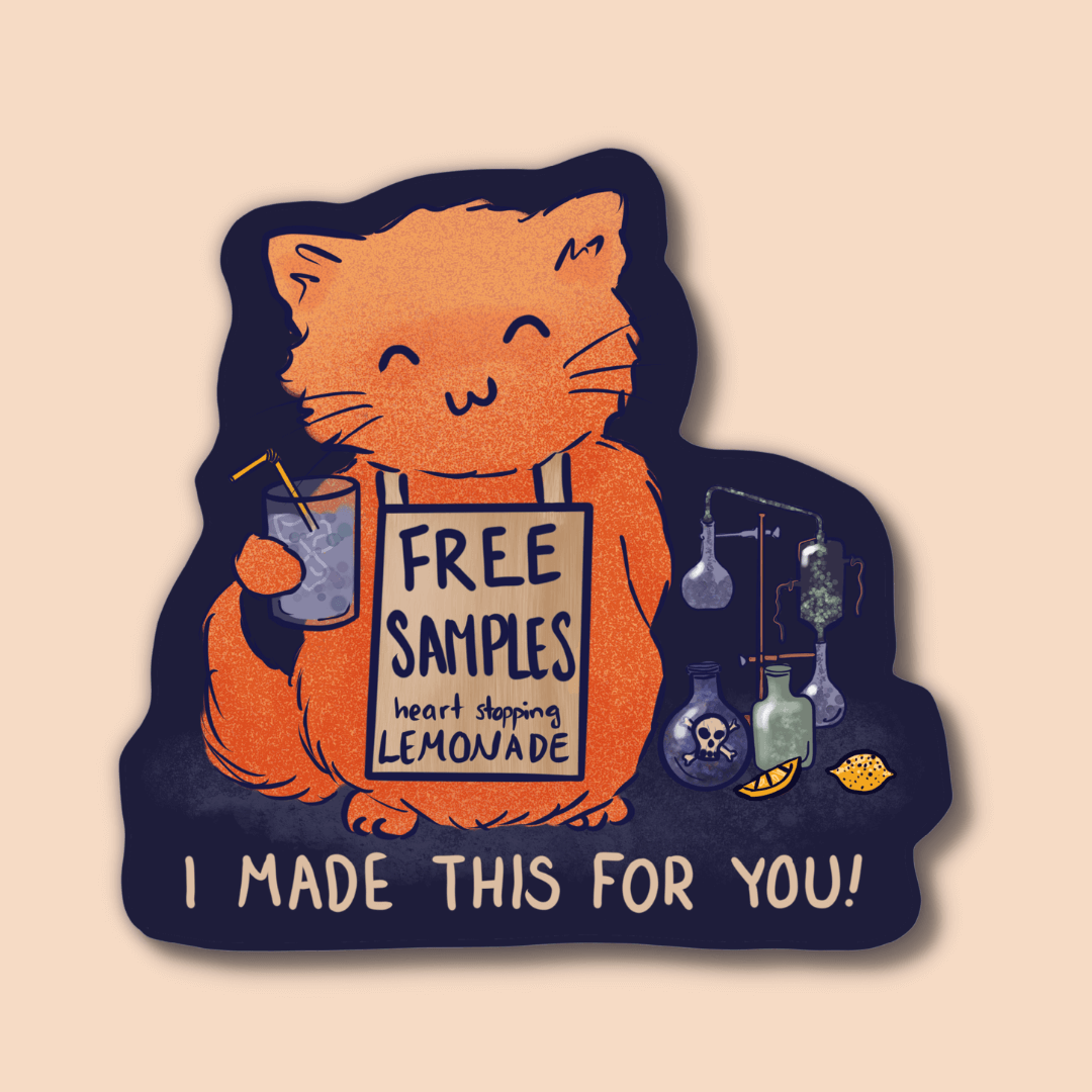 Poison Lemonade Cat Sticker