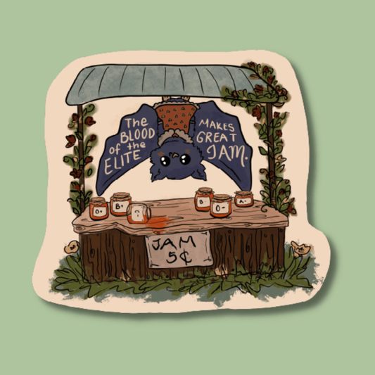 Anti-Capitalist Jam Cute Bat Sticker