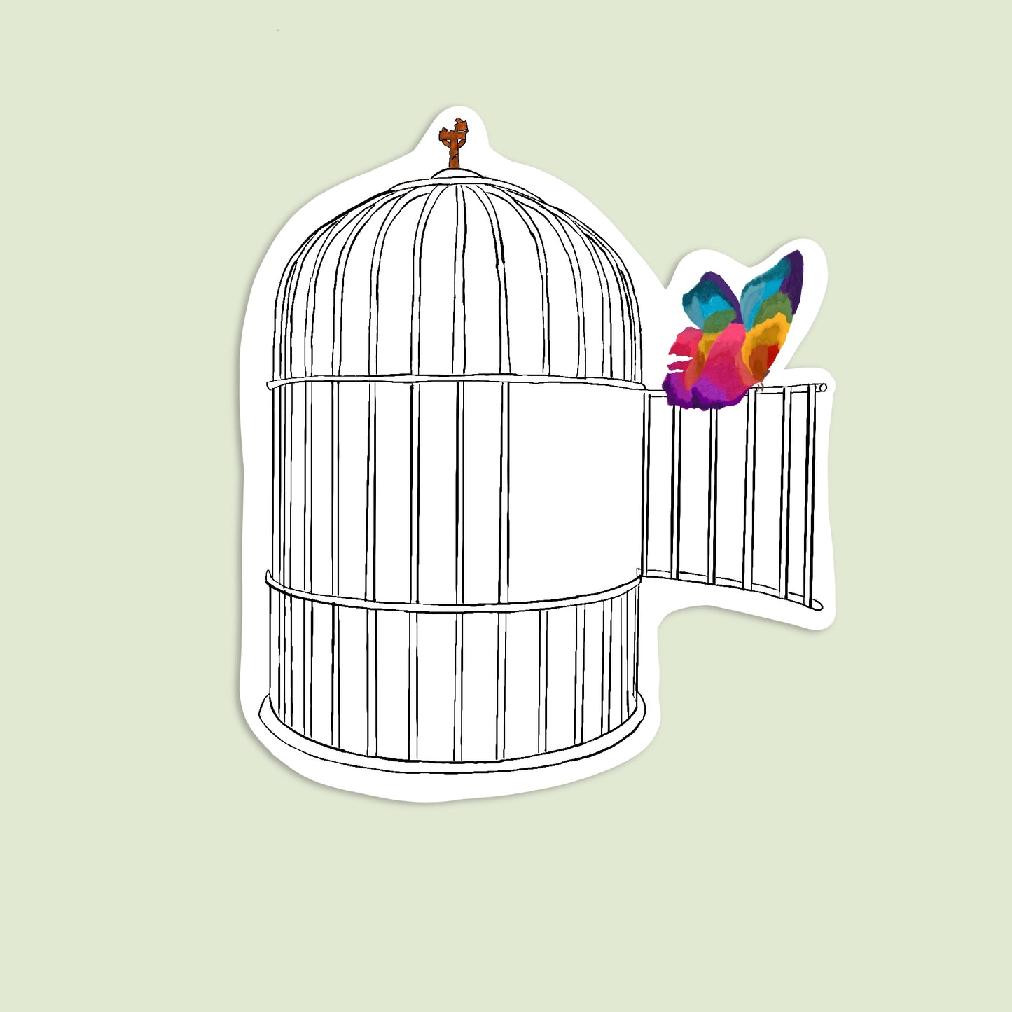 Butterfly Cage Survivor Sticker