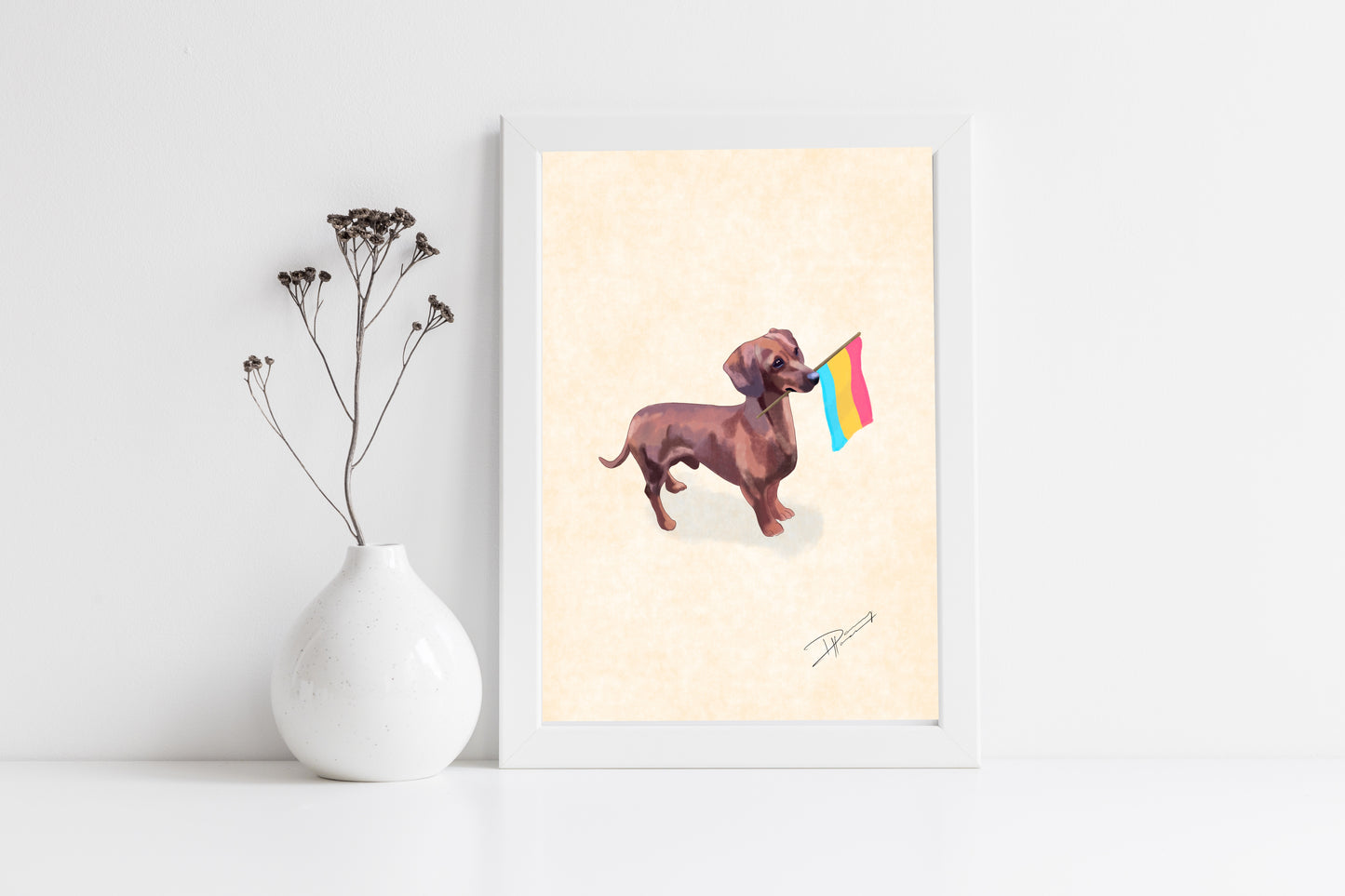 Pansexual Daschund Pride Print