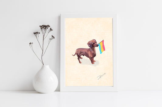 Pansexual Daschund Pride Print