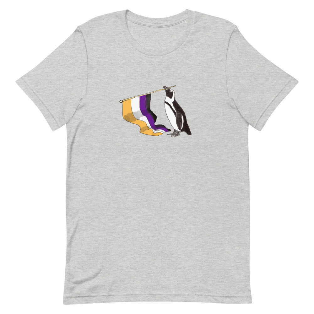 Nonbinary Pride Flag Penguin Short Sleeve T-Shirt