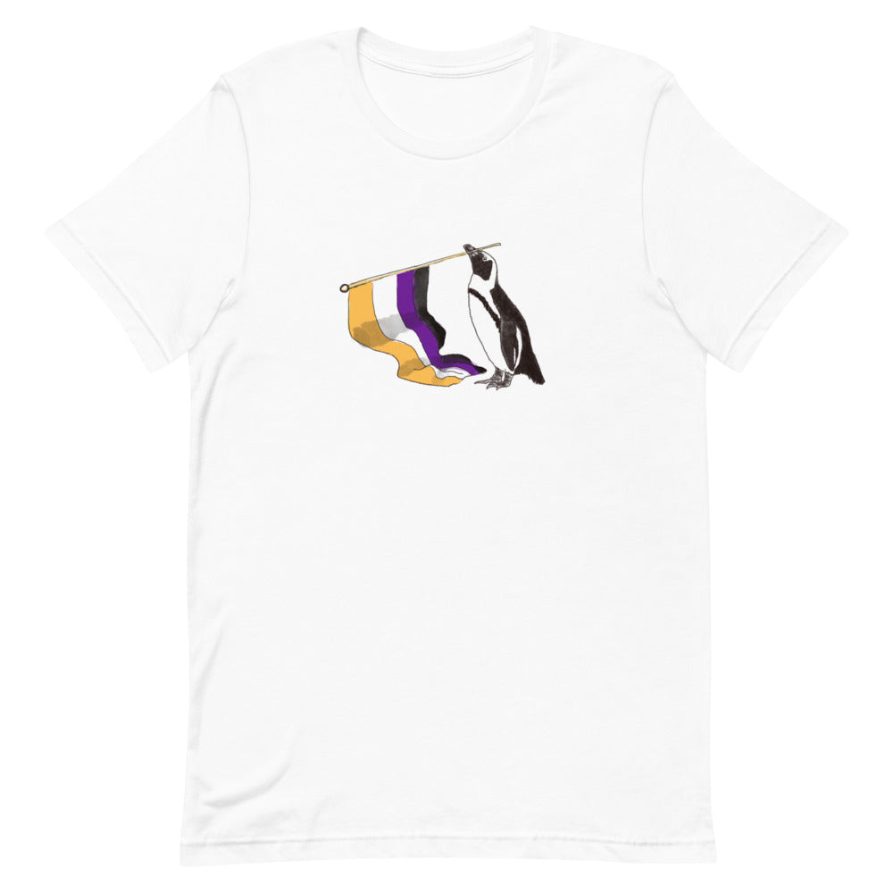 Nonbinary Pride Flag Penguin Short Sleeve T-Shirt